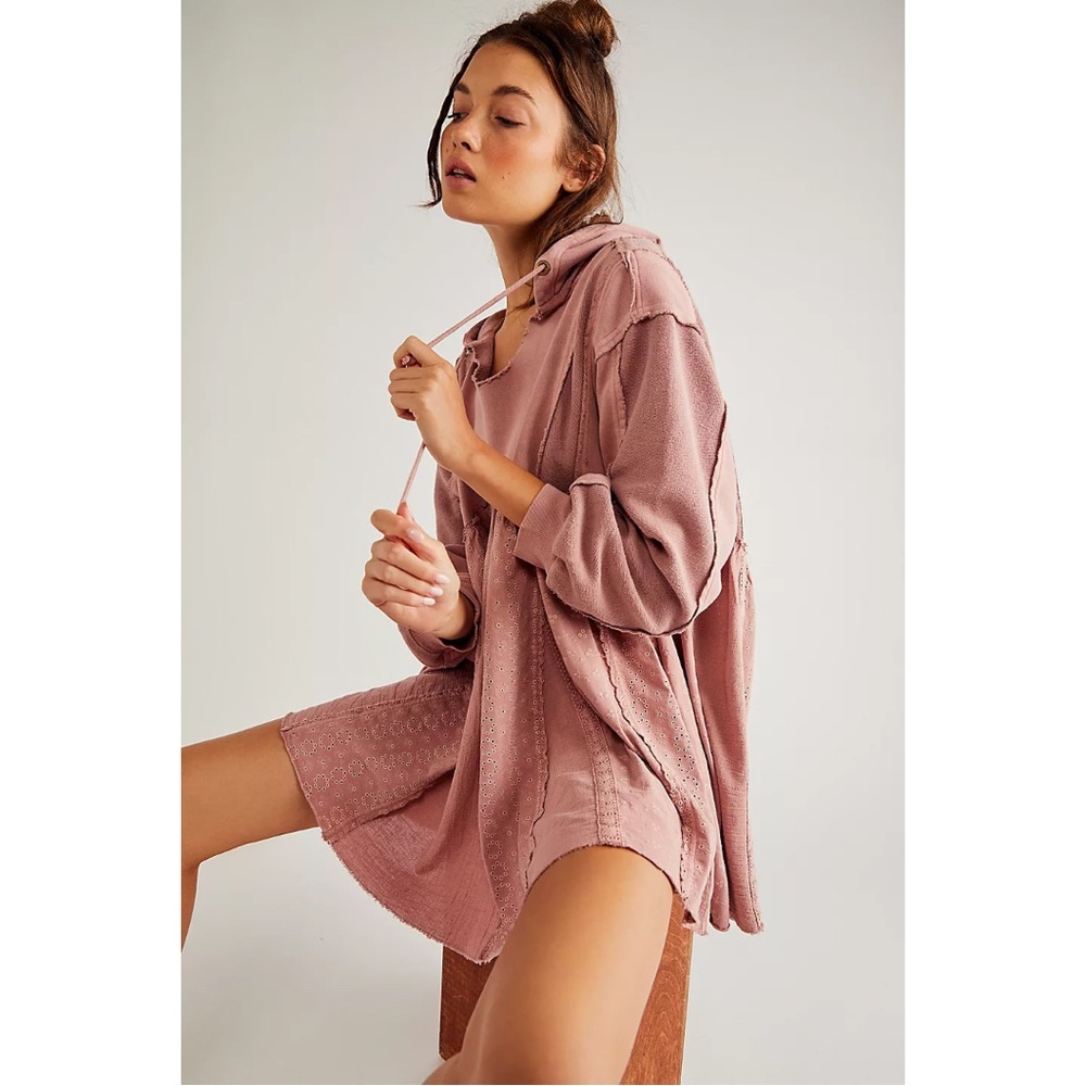 Free People Pull Over Juniper Size Small Pink Rosie